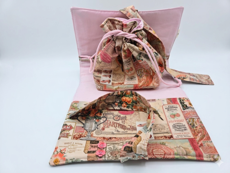 Beautiful vintage designed fabric cosmetics case