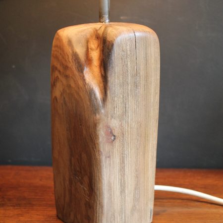Wood block table lamp