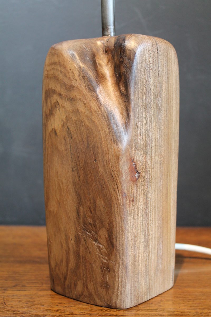 Wood block table lamp