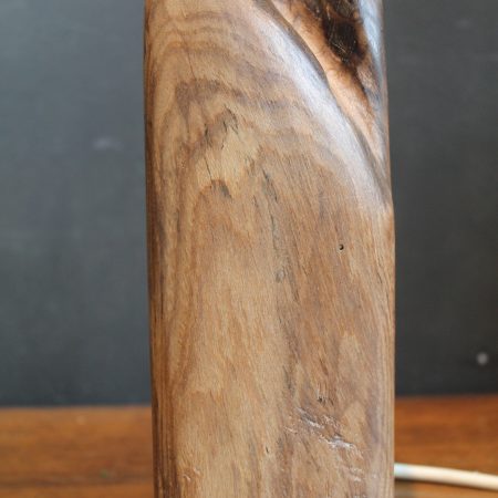 Wood block table lamp