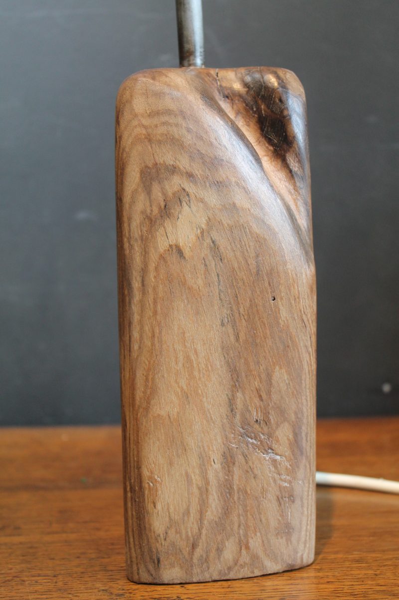 Wood block table lamp