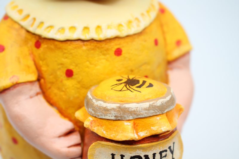 Handmade Bee Girl Art Doll in Paper Clay, 26cm Tall, OOAK Collectable