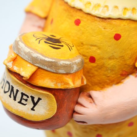 Handmade Bee Girl Art Doll in Paper Clay, 26cm Tall, OOAK Collectable