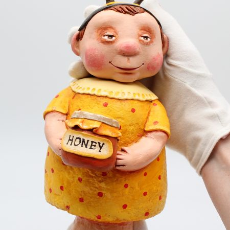 Handmade Bee Girl Art Doll in Paper Clay, 26cm Tall, OOAK Collectable