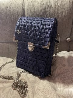 Handmade navy cross body bag