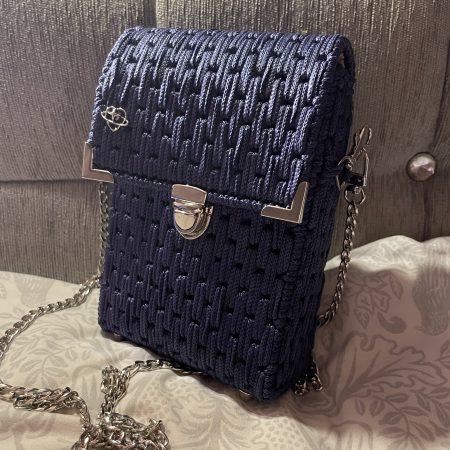 Handmade navy cross body bag