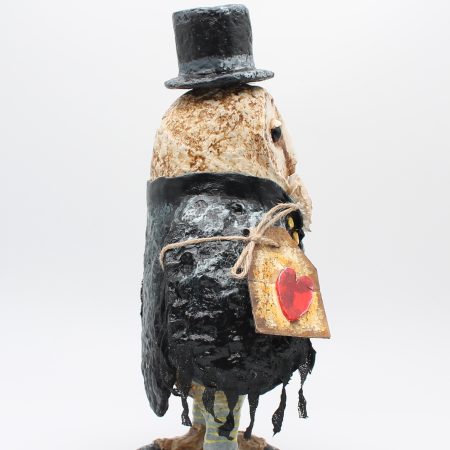 Handmade English Dandy Regency-Style Owl Art Doll, 27cm Tall