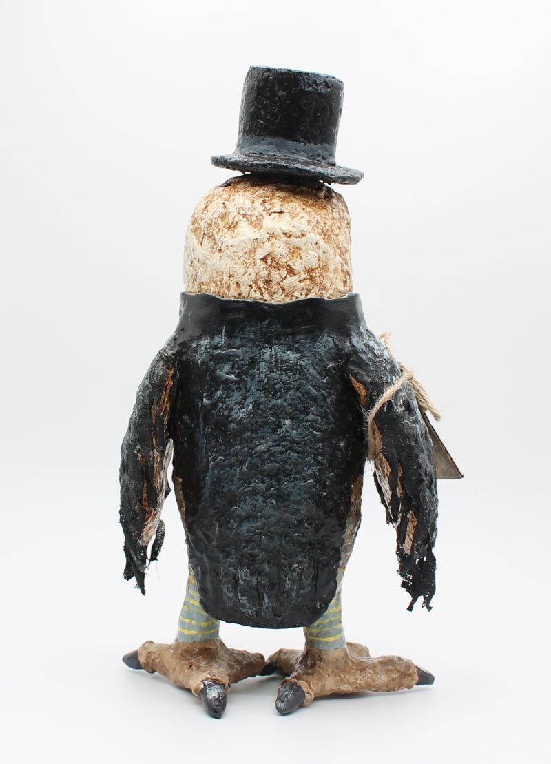Handmade English Dandy Regency-Style Owl Art Doll, 27cm Tall