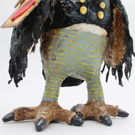 Handmade English Dandy Regency-Style Owl Art Doll, 27cm Tall