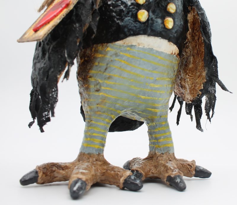 Handmade English Dandy Regency-Style Owl Art Doll, 27cm Tall