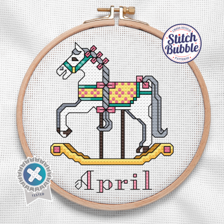 April ~ Rocking Horse ~ Cross Stitch Pattern PDF