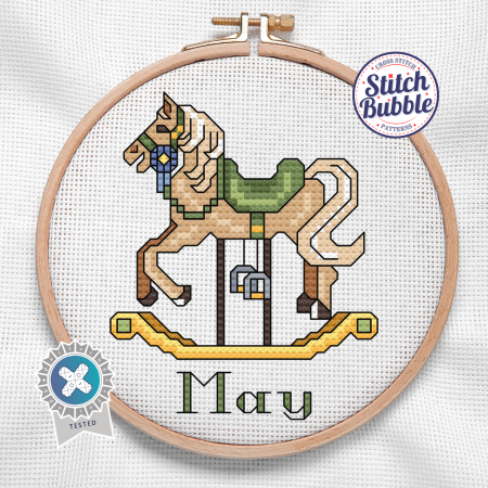May ~ Rocking Horse ~ Cross Stitch Pattern PDF
