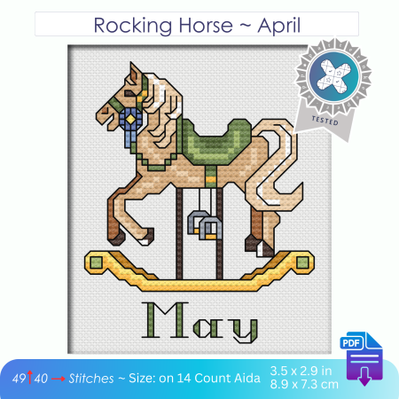 May ~ Rocking Horse ~ Cross Stitch Pattern PDF
