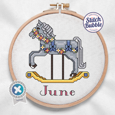 June ~ Rocking Horse ~ Cross Stitch Pattern PDF