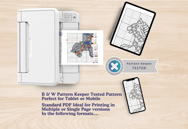 June ~ Rocking Horse ~ Cross Stitch Pattern PDF
