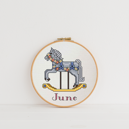 June ~ Rocking Horse ~ Cross Stitch Pattern PDF