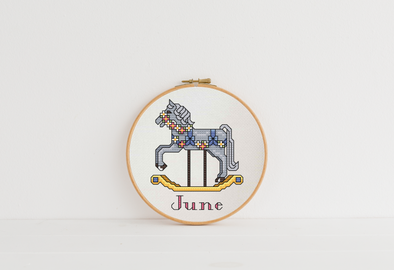June ~ Rocking Horse ~ Cross Stitch Pattern PDF
