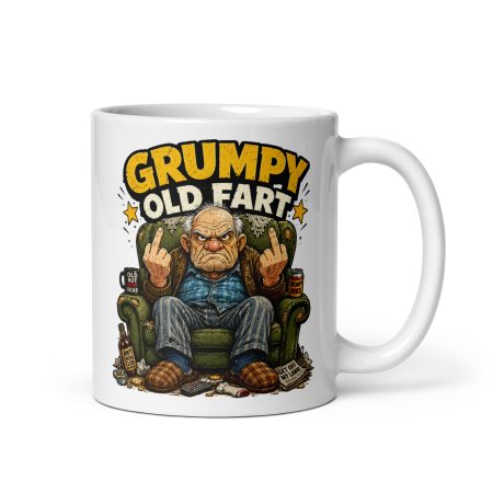 Grumpy Old Fart 11oz White Ceramic Mug – Funny Cheeky Gift Mug for Dad