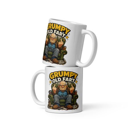 Grumpy Old Fart 11oz White Ceramic Mug – Funny Cheeky Gift Mug for Dad