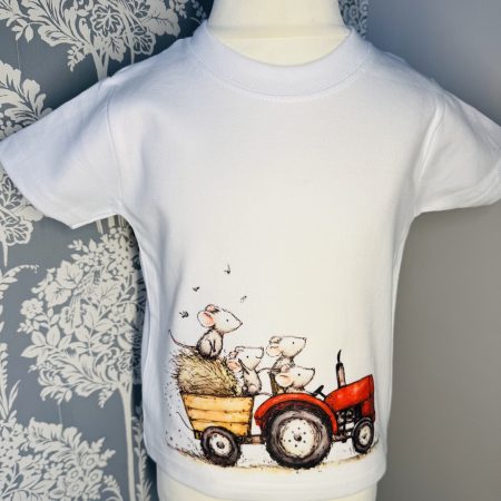 Baby Tractor and mice T shirt