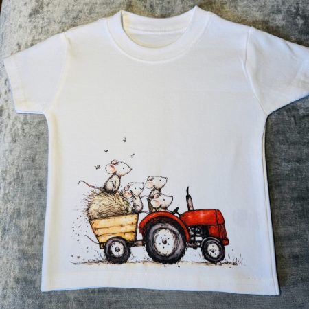 Baby Tractor and mice T shirt