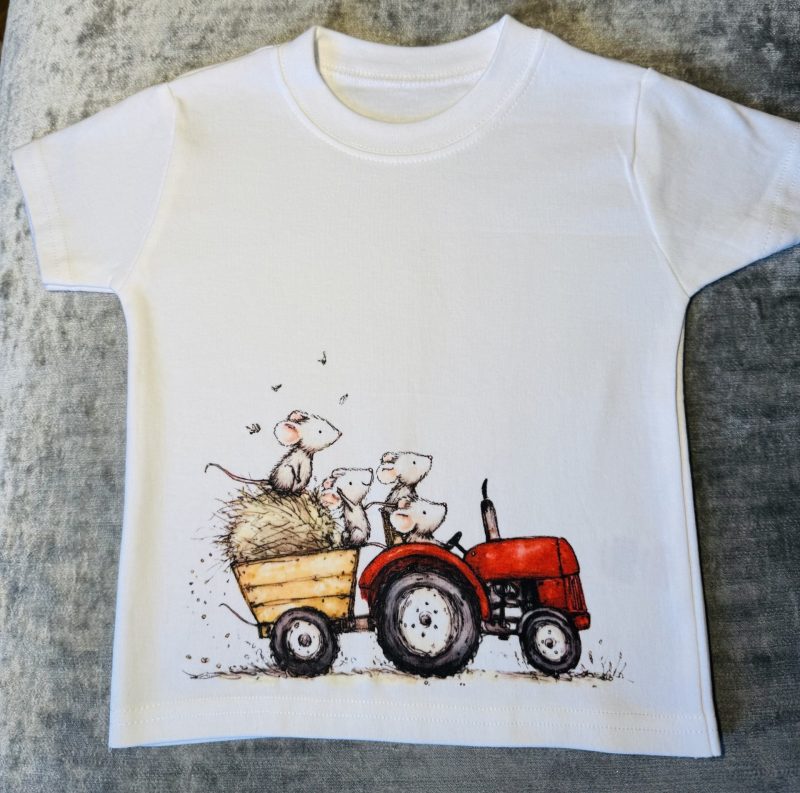 Baby Tractor and mice T shirt