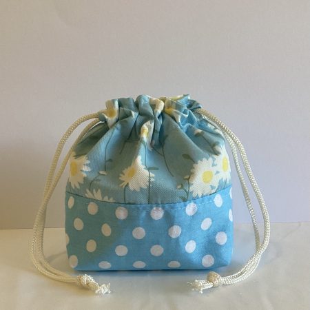 Two Tone Green Handmade Draw String Bag Multi Purpose
