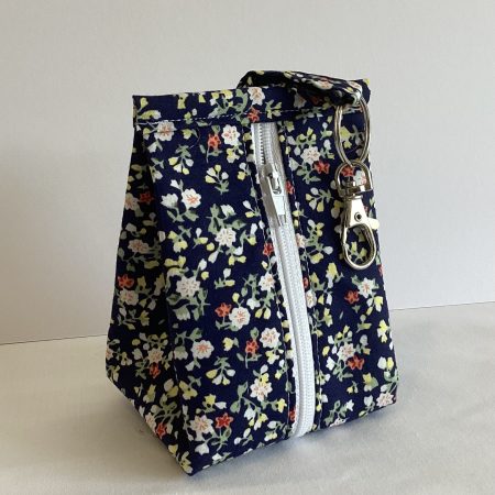 Black Multicoloured Triangular Zipped Coin/Key Pouch With a Lobster Claw Clasp