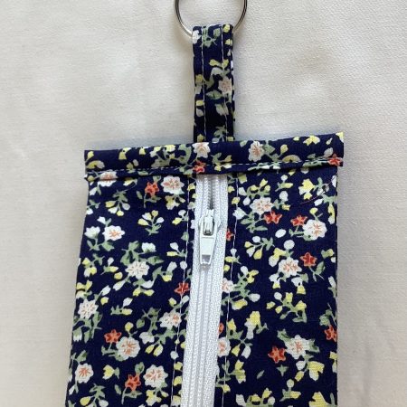 Black Multicoloured Triangular Zipped Coin/Key Pouch With a Lobster Claw Clasp