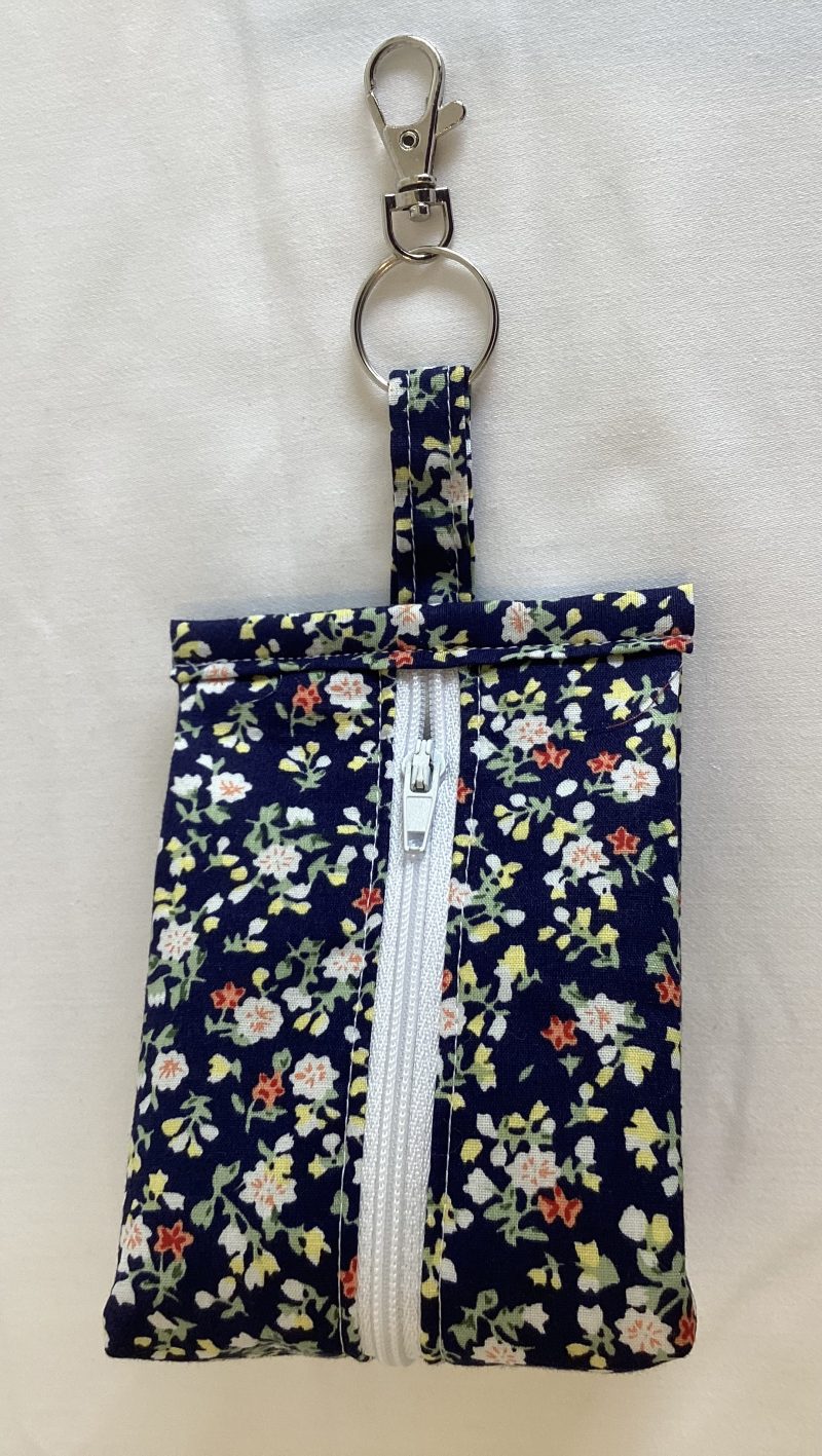 Black Multicoloured Triangular Zipped Coin/Key Pouch With a Lobster Claw Clasp