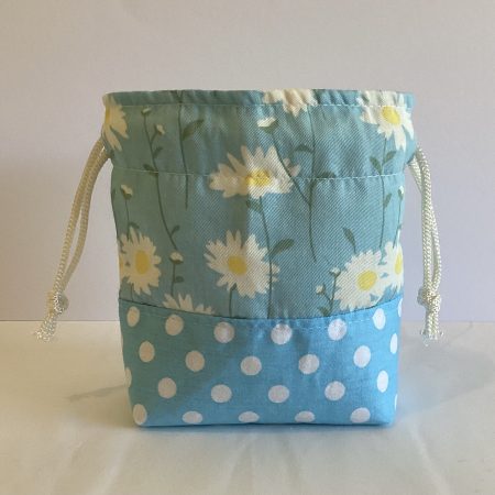 Two Tone Green Handmade Draw String Bag Multi Purpose