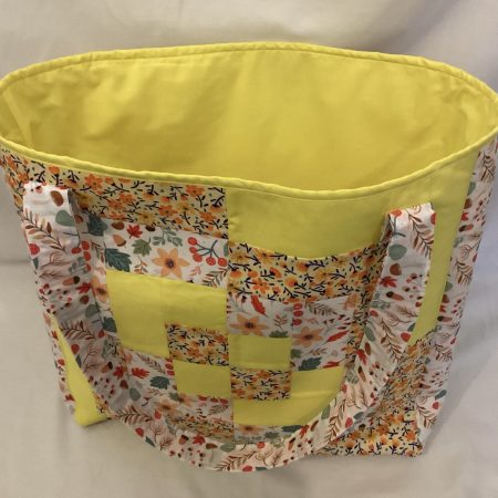 Large Yellow Handmade Quilted Patchwork Tote Bag