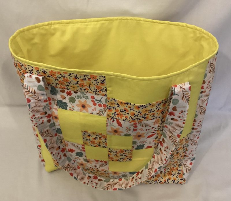 Large Yellow Handmade Quilted Patchwork Tote Bag