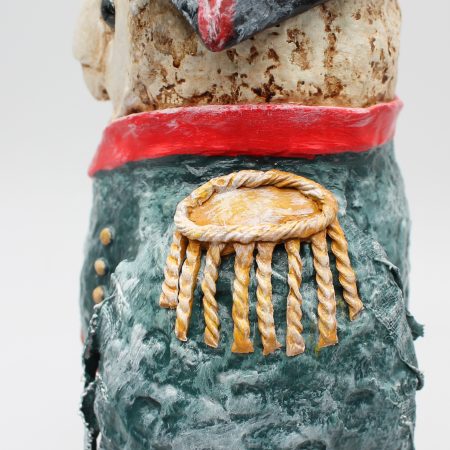 Hand-Sculpted Paper Clay Owl Art Doll, 25cm Tall, 'General Featherclaw'