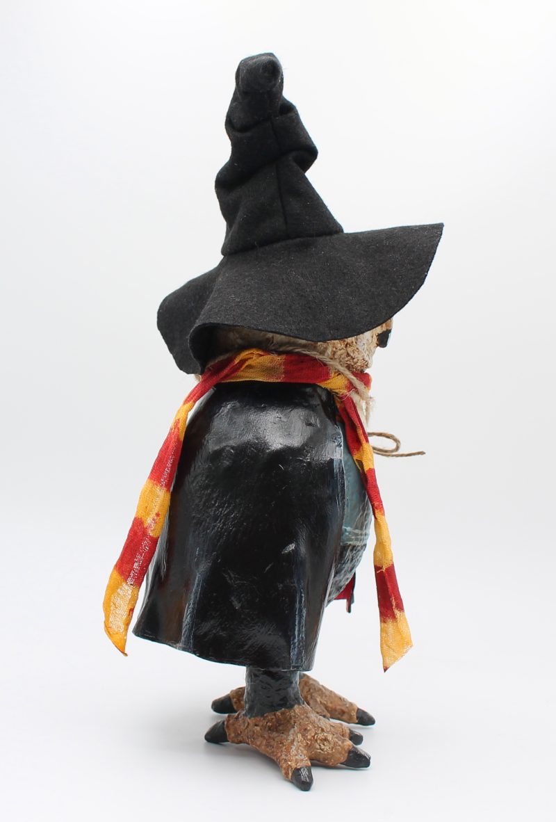 Hand-Sculpted Owl Art Doll Inspired by Lord Night Quill, 30cm Tall