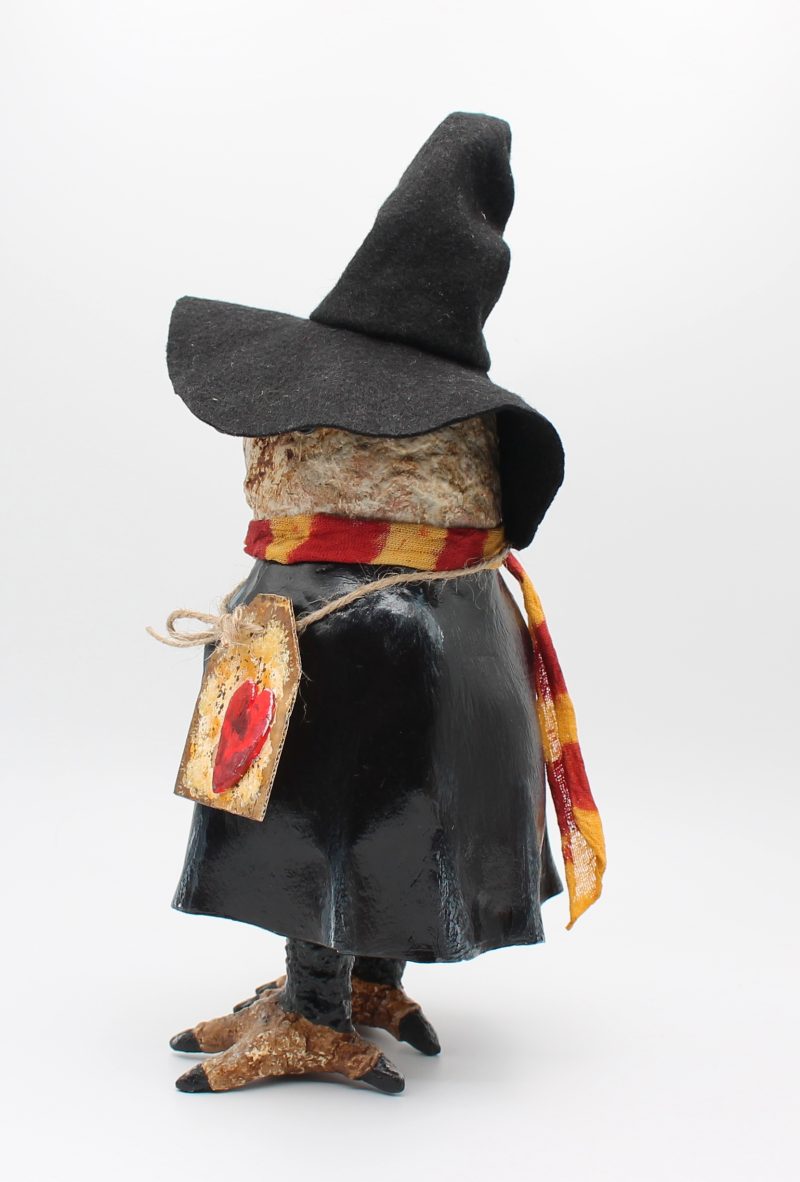Hand-Sculpted Owl Art Doll Inspired by Lord Night Quill, 30cm Tall