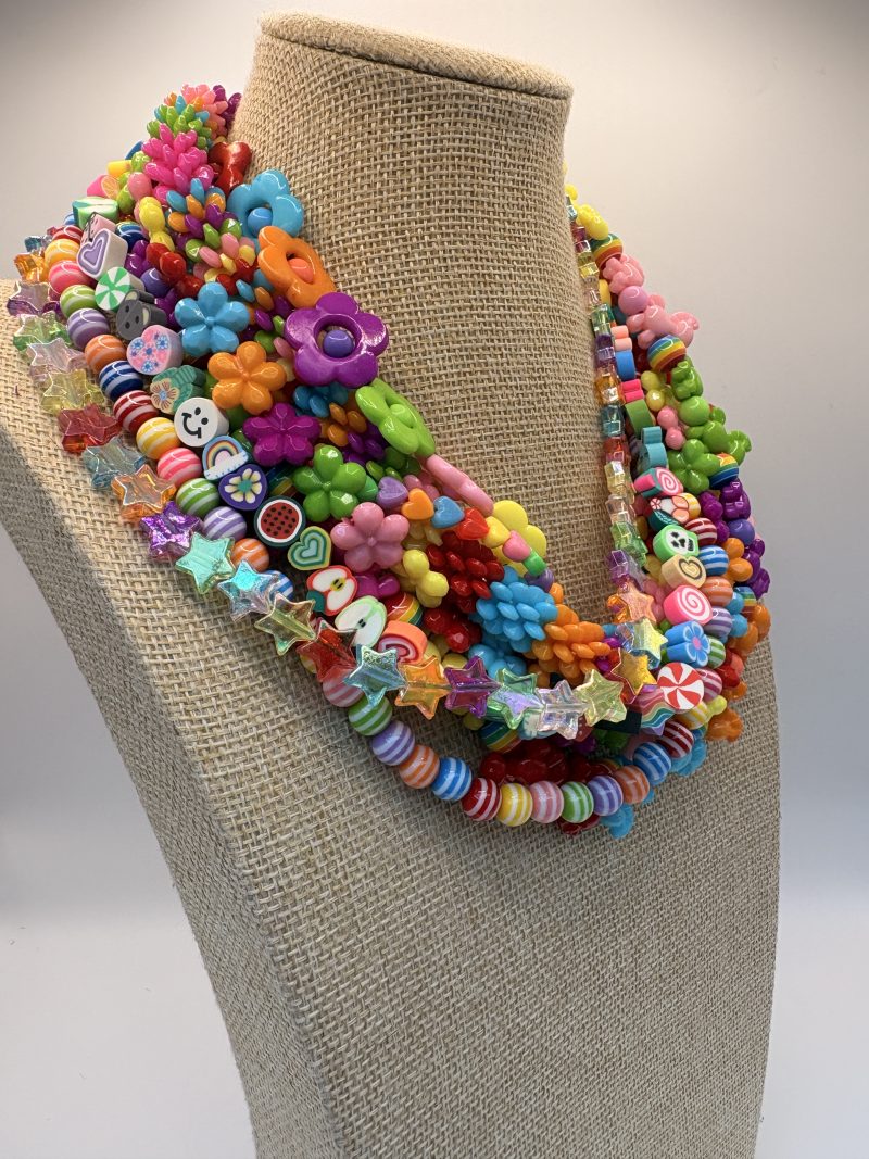 Decora maximalist multi layer rainbow necklace