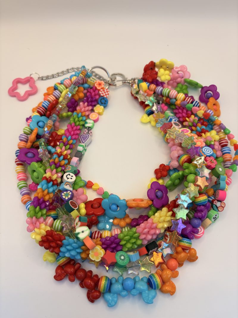 Decora maximalist multi layer rainbow necklace