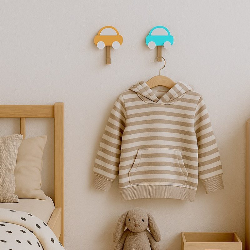 Kids Fun Car Shaped Clothes Hook - ideal for bedrooms and entryways