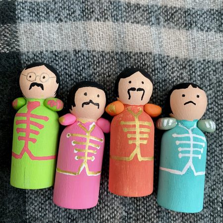 Beatles Seargent Peppers Handpainted Wooden Peg Dolls