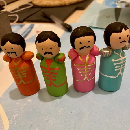 Beatles Seargent Peppers Handpainted Wooden Peg Dolls