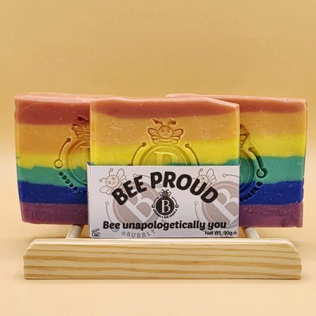 BEE PROUD - Hand Made cold process rainbow soap scented with Coconut