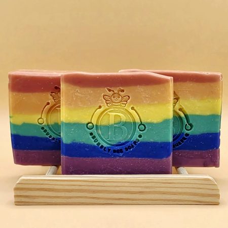 BEE PROUD - Hand Made cold process rainbow soap scented with Coconut