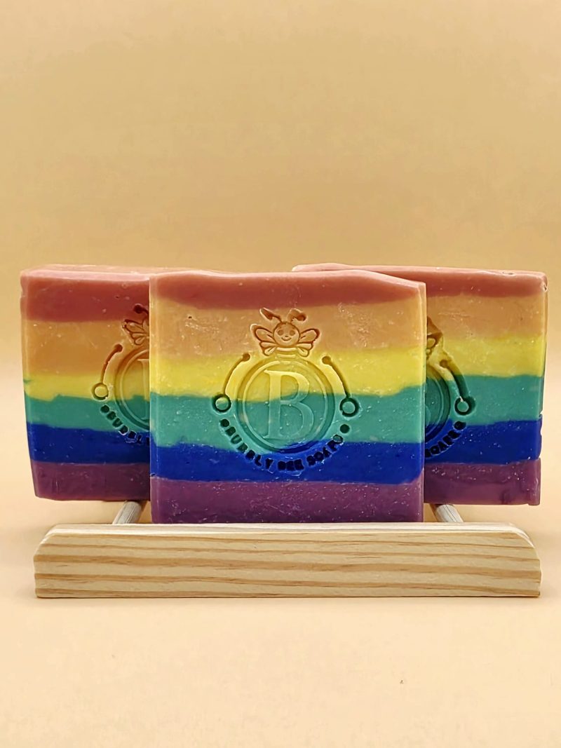 BEE PROUD - Hand Made cold process rainbow soap scented with Coconut