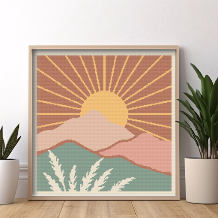 Desert Sunrise ~ Modern Cross Stitch Pattern PDF