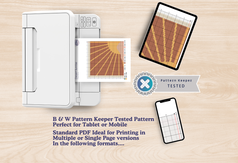 Desert Sunrise ~ Modern Cross Stitch Pattern PDF