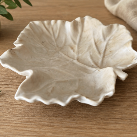 Handmade Marbled Maple Leaf Trinket Dish