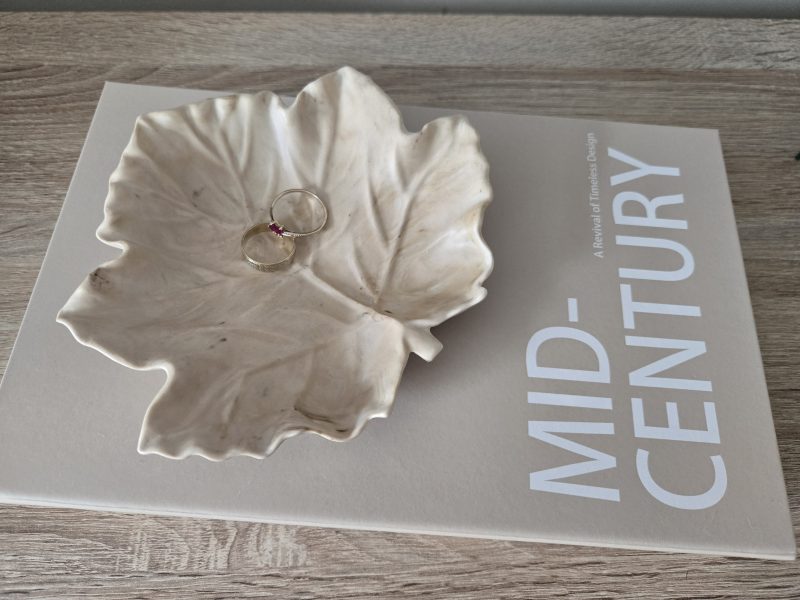 Handmade Marbled Maple Leaf Trinket Dish