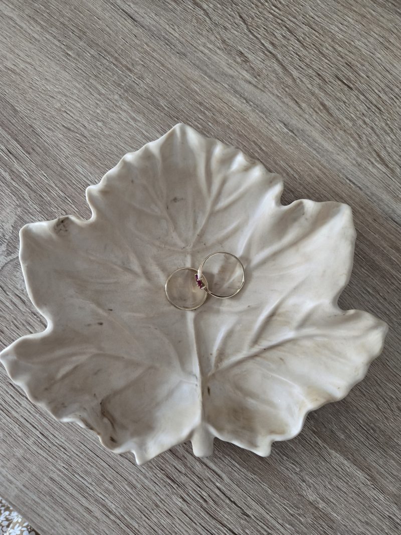 Handmade Marbled Maple Leaf Trinket Dish