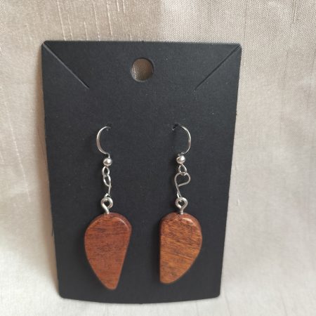 Sapele "half heart" earrings